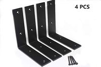 4PCS L 6" x H 6" x W 1.5", 5mm Thick Heavy Duty Metal Wall Brackets Steel L Bracket for Hanging DIY Storage Or Decorative Shelving - Hang a Bookshelf Or Industrial Shelves - Shelf Supports with Screws