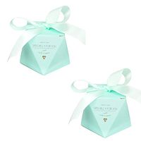 EleCharm Solid Color Sweet Day Favor Box, 30pcs Celebration Candy Hershy Kisses Gift Wrap Box Party Favors Specially for You Diamond Shape (Mint Green)