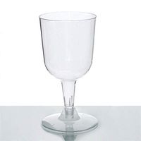 BalsaCircle 40 pcs 6 oz. Clear Plastic Disposable Wine Cups - Disposable Wedding Party Catering Tableware