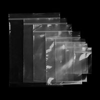 jackyee 100X Clear Grip Self Press Seal Resealable Zip Lock Plastic Jewelry Bags 8 Sizes Transparent Ziplock Bag 12 Silk White Side-3 No. 7X10Cm