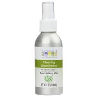 Aura Cacia 100% Pure Essential Oils, Clearing Eucalyptus Aromatherapy Room & Body Mist 4 fl oz- Pack 4