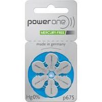 PowerOne Size 675 Mercury Free Hearing Aid Batteries - Pack of 30 + Free Battery Caddy