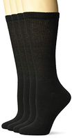 Dr. Scholl's Women's Diabetes and Circulatory Crew Socks 4 Pair, black, Shoe Size: 7-12