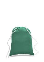 Pack of 2 -Eco-Friendly Reusable Drawstring Bag Economical 6 oz. Cotton Canvas Drawstring Bag Cinch bags size 14"W x 18"H in Green Color - CarryGreen Bag
