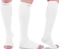 Doc Miller Open Toe Compression Socks 1 Pair 30-40 mmHg (White OT XL)
