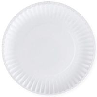[200 Pack] Disposable White Uncoated Paper Plates, 9 Inch Large