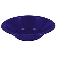 JAM PAPER Disposable Plastic Bowls - Small - 12 oz (7 Inch Diameter) - Navy Blue - 20/pack