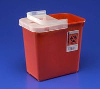 Sharps 2 Gal Red Container with Clear, Hinged Lid, Case (8990SA)