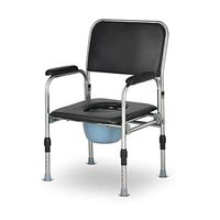 Stainless Steel Portable Bedside Commode Shower Chair,Adjustable Height Toilet seat Safety Frame,for The Elder, Disabled and Pregnant Women