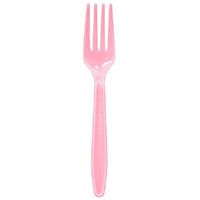 Amscan 458360.26 Premium Plastic Forks, 9" x 4.3", Pale Pink