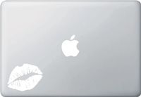 Yadda-Yadda Design Co. Hot Lips - Graphic Vinyl MacBook Laptop Decal Sticker (White)