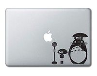 Totoro Waiting for the Bus Printed Clear Vinyl Decal Sticker Compatible with Apple MacBook Pro Air 11" 12" 13" 15" All Years Laptop Trackpad Keyboard (11", 12" Macbook)