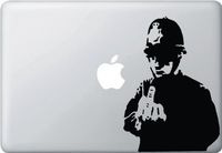 Yadda-Yadda Design Co. The Rude Cop - Vinyl Laptop or MacBook Decal (5.75" w x 8" h)(Black)