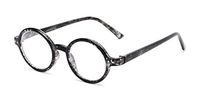Readers.com Reading Glasses: The Bookworm Reader, Plastic Round Style for Men and Women - Marbled Black, 2.25