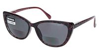 Cateye Bifocal Reading Sunglasses Sun Readers for Women with Designer Style Frame (Burgundy 7258, 2.00)