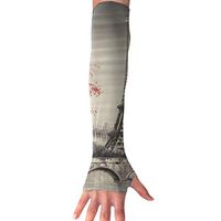RZM YLY Unisex Mangrove Under The Eiffel Tower Arm Sleeves UV Sun Protective Funny Tattoo Arm Gloves Long Sleeve (1 Pair)