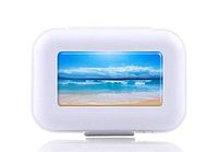 JWDCC Pill Box Case - Decorative Boxes - Beach Pattern- Pocket Medicine Tablet Holder Organizer Case Pill Box for Purse - Compact 8 Compartment