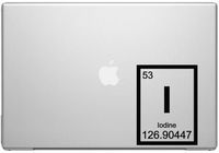 Iodine Periodic Element Science Macbook Car Tablet Art - Black Vinyl Decal for 13" Macbook