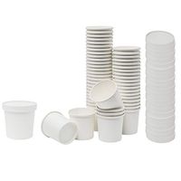 Paper Soup and Ice Cream Cups, with Ventilation lids, for Hot or Cold Food, Party Supplies Treat Cup (50 Count, White) (12 oz)