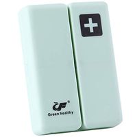 Medicine Storage Boxes,Pinleg Portable Case Foldable Magnetic Supplement Pill Box Organizer Folding Flip Magnetic Secure, Durable and Reliable Box (Green)