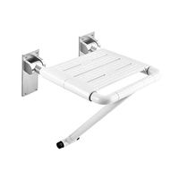 Bath Chair Shower Stool Wall Mounted Bath Stool, Bathroom Folding Chair Stainless Steel Shower Stool Safety Shower Seat White, for Injured People, Disabled People, Pregnant Women Bathroom Wheelchair A