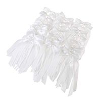 STOBOK 100Pcs White Ribbon Bow Flowers Wedding Decor Bow for Wedding Party Gathering