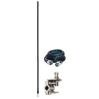 ARIES 10813 SINGLE 3` FOOT 500 WATT CB RADIO ANTENNA KIT W/ MIRROR MOUNT AND COAX (BLACK)