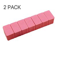 2 Pack, Portable Daily Pill Organiser, Weekly Pill Box, 7 Day Travel Pill Organizer, Multifunctional Storage Kit Portable Long Strip 7 Grid Kit, Size 13 * 3 * 2 cm,Pink