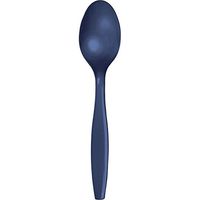 Club Pack of 288 Navy Blue Premium Heavy-Duty Plastic Party Spoons