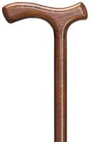 Walking Cane Men's First Choice Walnut Stained Fritz Handle, Beech-Wood, 36" Long with Rubber tip.
