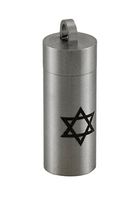 Zeckos Star of David Stainless Steel Chamber Keepsake Pendant/Pill Vial
