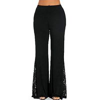 Pants for Women,Chic Work High Waist Lace Insert Wide Leg Pants Leggings Loose Trousers