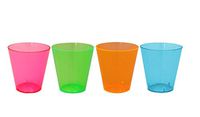 Party Essentials Hard Plastic 2-Ounce Shot/Shooter Glasses, 180-Count, Assorted Neon