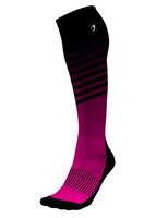 Designer Compression Socks Graduated for Performance and Recovery by Acel (Pinstripes Pink, XL)