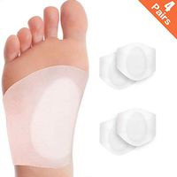 BKpearl 4 Pairs Arch Support Set, Professional Reusable Arch Sleeves Soft Silicone Arch Sleeves for Flat Foot Pain Relief Plantar Fasciitis Support Cushioned Arch and Heel Spurs