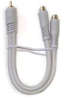 Black Point Products BA-139 Gold 6-Inch RCA Plug to 2-RCA Jacks Python Cable, Ivory