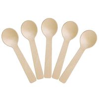 250 PCS Disposable Wood Spoon Mini Tasting Spoons, 4 Inches
