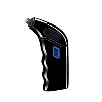 LINGAN Dual Arc Plasma Pulse Lighter Electric Double Arc Lighter USB Rechargeable Candle Lighter Windproof Flameless Touch Switch Fashion Torch Gun Metal Lighter for Cigarette Cigar Pipe (Black)