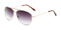 Readers.com Reading Sunglasses: The Conrad Reading Sunglasses Metal Aviator Style for Men and Women - Gold with Smoke, 2.00