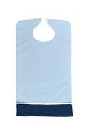 Comfort Finds Crumb Catcher Adult Bib - Waterproof Absorbent Terry Cloth Senior Bibs Clothing Protector - Keeps Mealtime Clean (Light Blue, Single Pack) …