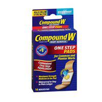 Compound W One Step Pads | Salicylic Acid Wart Remover | 14 Pads | 2 Pack