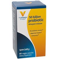 Probiotic Delayed Release 50 Billion with 10 Probiotic Strains to Support Digestive, Immune Vaginal Health or Yeast Imbalance Shelf Stable (60 Veggie Caps) by The Vitamin Shoppe