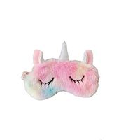 dressfan Cute 3D Animal Eye Mask Women Kids Unicorn Eye Mask for Sleeping Silk Eyeshade Plush Sleeping Mask Sleep Masks with Ears Corn Adult Kids