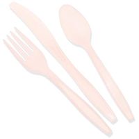 Sparkle and Bash Plastic Party Cutlery for Girl Baby Shower (96 Count), Light Pink