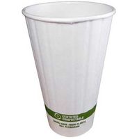 World Centric Compostable Double Wall Paper Hot Cup with Bio Lining, 16 Ounce - 600 per case.