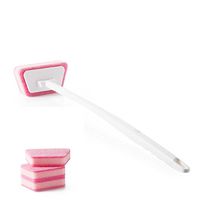 Long Handled Sponge Brush - Long Handle Brush Cleaner - Long Handle Scrub Brush - - BH-284 Sponge Long Handle Brush Kitchen Toilet Bathroom Cleaning Tile Floor Brush - Pink (Long Handle Scrub Brush)