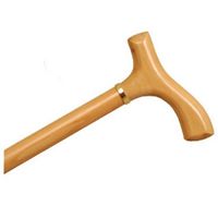 Extra Tall Wood Cane With Fritz Handle and Collar - Natural Stain