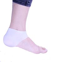 PRO 11 WELLBEING 1Pair Gel Heel Sleeve Moisturizing Silicone Heel Ankle Sleeve for Pain Relief Cushion White