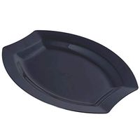 BalsaCircle 40 pcs 8-Inch Black Plastic Oval Plates - Disposable Wedding Party Catering Tableware
