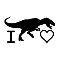 Leon Online Box Love Dinosaur - Message Decal [Choice] Vinyl Sticker for Car, Bike, iPad, Laptop, MacBook, Helmet